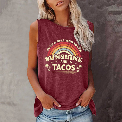 Seeyoushy Just A Girl Who Loves Sunshine Tacos Tank Top
