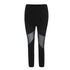 Black Patchwork Mesh Leggings for Women