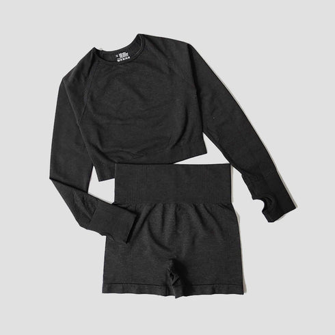 WAREBALL Women's Yoga Set - Long Sleeve Crop Top & Leggings