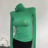 Turtleneck Long Sleeve Women's Top - See-Through Style
