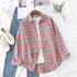 Plaid Flannel Shirt for Women - Casual Long Sleeve Top