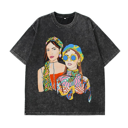 Vintage Leopard Print Oversized Cotton Tee