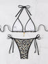 Floral Print Triangle Bikini Set with Brazilian Bottoms