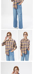 Loose Women's Plaid Shirt - Long Sleeve Casual Blouse