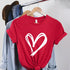 Oversized Brushstroke Heart Tee for Women
