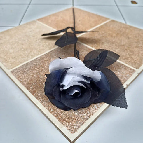 5pcs Silk Black Rose Artificial Flower Heads