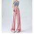 Plus Size Y2K Wide Leg Pants with Bow Tie Detail
