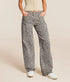 Women's Leopard Print Straight Leg Denim Jeans
