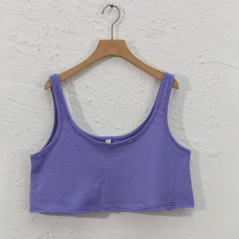 Women's Streetwear Cotton Crop Top Backless Sleeveless Loose Fit Summer 2025 Sexy Top for Females ropa mujer