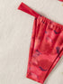 Floral Print Triangle Bikini Set with Brazilian Bottoms