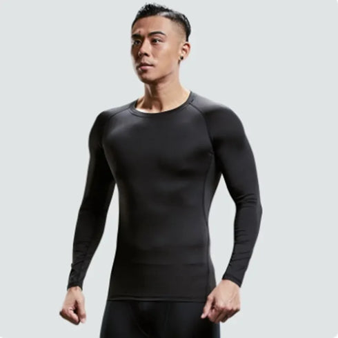 Men's Quick Dry Long Sleeve Compression Running T-Shirt