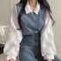 Korean Style Polo Collar Blouse for Women