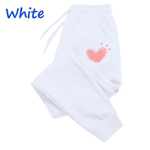 Heart Printed Jogger Sweatpants for Women
