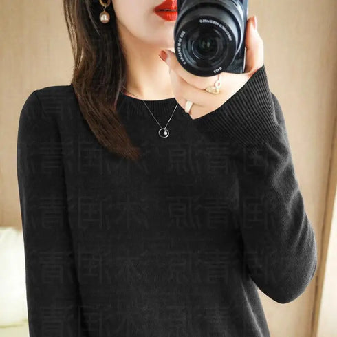 Casual Knitted Pullover Sweater for Women
