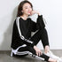 Women's Casual Loungewear Set - Long Sleeve Crop Top & Pants