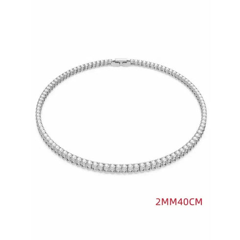 925 Sterling Silver Zircon Chain Necklace for Women