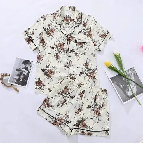 Summer Women's Short Sleeve Pyjama Set