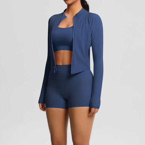 3-Piece Brown Yoga Set for Women