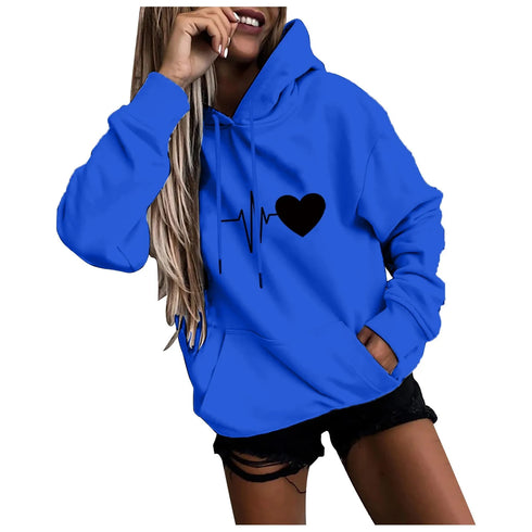 Women's Fun Print Long Sleeve Hoodie Pullover