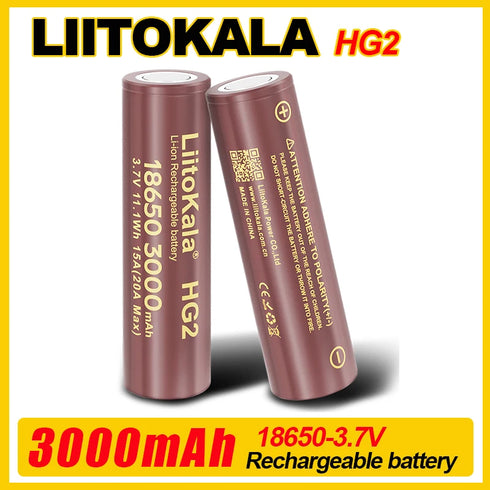 LiitoKala 3.7V 18650 HG2 3000mAh Lithium Batteries