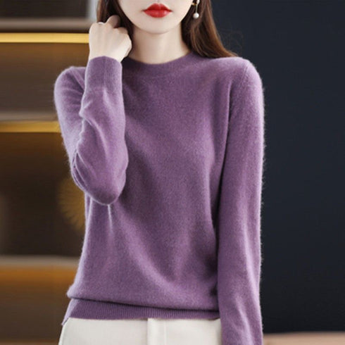 Women's O-Neck Casual Knit Pullover Sweater