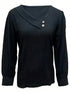 Plus Size Long Sleeve Button-Up Shirt with Skew Collar