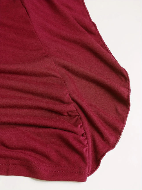 Plus Size Women's Ruffle Sleeve Slant Placket T-shirt