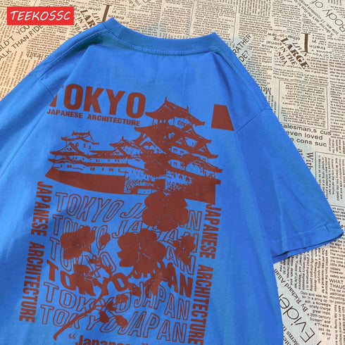 Tokyo Sakura Print Oversized Women's T-Shirt