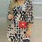 New Fashion Summer Casual Sexy Elegant Dresses Black Printed Square Neck Dress for Women