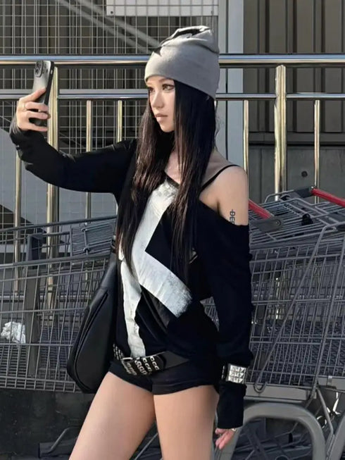 Seeslim Graphic Print Long Sleeve T-Shirt for Women