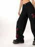 Women's Baggy Butterfly Jeans in Black