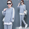 Women's Casual Loungewear Set - Long Sleeve Crop Top & Pants