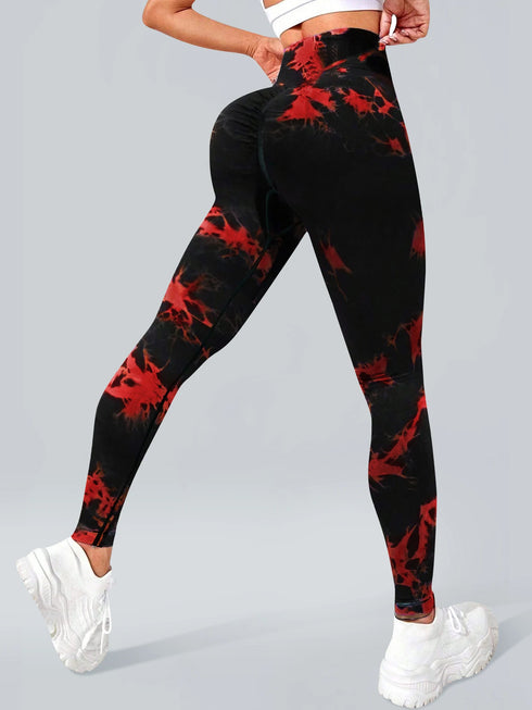 Women's High Waist Seamless Tie-Dye Yoga Leggings