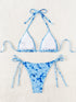 Floral Print Triangle Bikini Set with Brazilian Bottoms