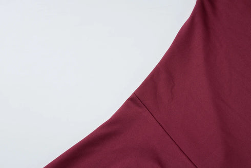 Dulzura Backless Lace-Up Flared Jumpsuit in Wine Red