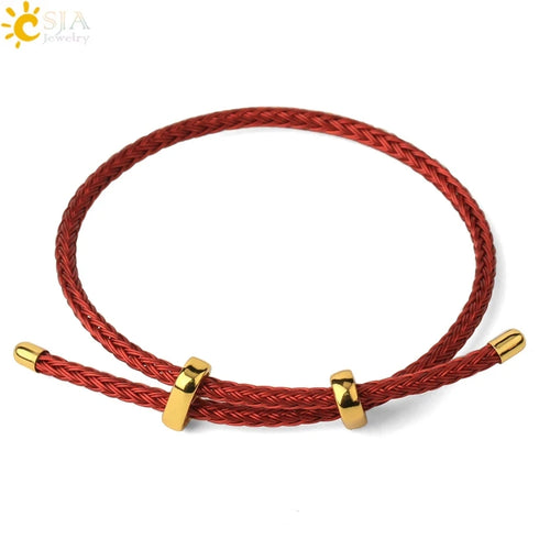 Red and Black Adjustable Braided Rope Bangles