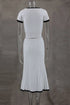 Elegant White Pleated Skirt Set with Short Sleeve Top
