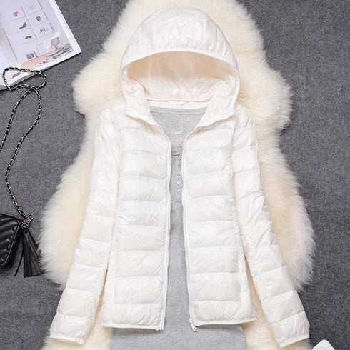 Women’s Lightweight Hooded Puffer Jacket in 15 Colours