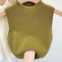 Chic Women's Sleeveless Cropped Tank Top - Half-Turtleneck