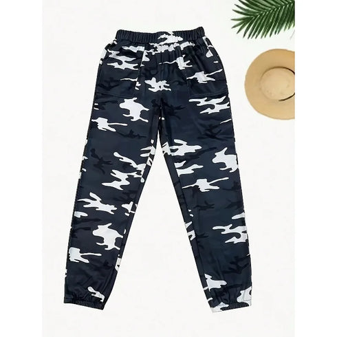 Plus Size Camo Cargo Trousers for Women