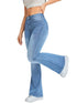 Womens High Waist Wide Leg Flared Trousers