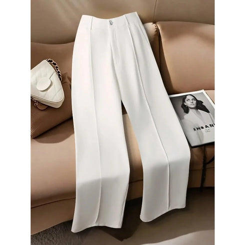 Plus Size Loose Straight Leg High Waisted Pants