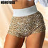 Summer Women Mini Shorts Sequined High Waist Glitter Skinny Party Nightclub Streetwear