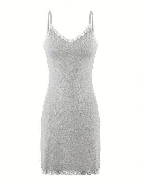 Women's Lace Trim Sleeveless Nightgown