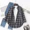 Elegant Women's Plaid Shirt 2025 New Ladies Large Size Casual Loose Lapel Long Sleeve Blouse&Tops Female Lapel Checked Clothing