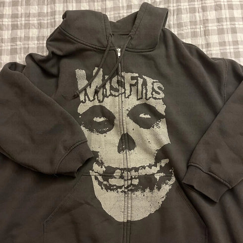 Y2K Anime Hoodie with Skull Print for Women
