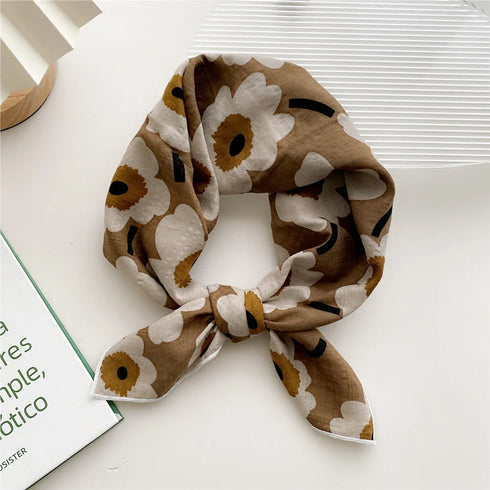 55cm Laies Cotton Linen Square Scarf for Women
