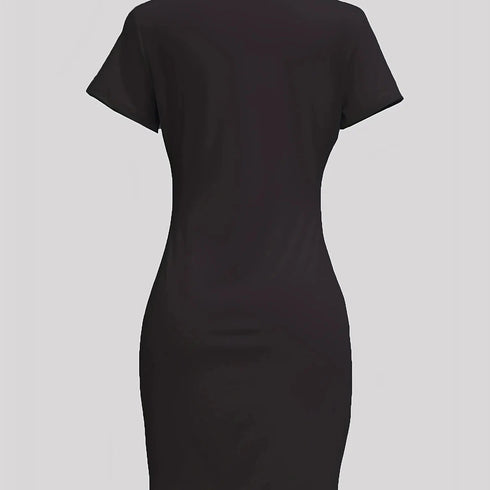 Women Short Sleeve O-Neck Loose Casual Tshirt Dresses for Easy Style