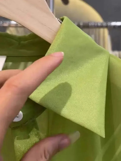 New Women's Shirt | Lightweight Breathable, Solid Color, Straight Button Placket, Lapel, Long-Sleeve, Outerwear & Sun-Protective