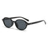Retro Small Oval Sunglasses with Rivet Detail